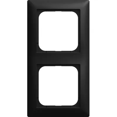 BUSCH-JAEGER Abdeckrahmen 2-fach 1722-915 | für Schalter & Steckdosen | Kunststoff matt | schwarz RAL 9004