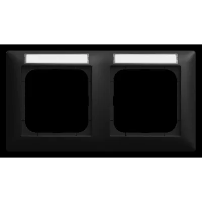 BUSCH-JAEGER Abdeckrahmen 1732 NS-915 | 2-fach waagerecht | Sichtfenster | Kunststoff matt | schwarz RAL 9004