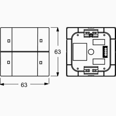 Busch-Jaeger Tastsensor 2/4-fach 6126/02-81 | KNX Powernet | Unterputz | LED-Anzeige | Anthrazit glänzend