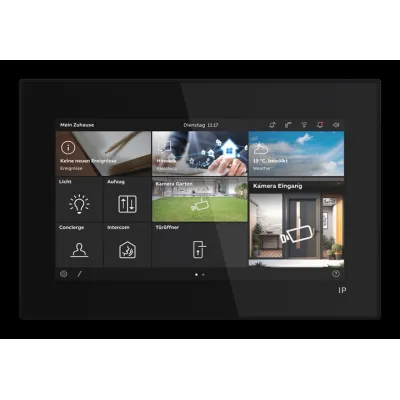BUSCH-JAEGER Video-Innenstation IP Touch Lite 7 | 7 Zoll Farbmonitor | LAN & Wi-Fi | PoE | Freisprechfunktion | schwarz