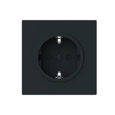 BUSCH-JAEGER SCHUKO Steckdose 23 EUCB-45M | Unterputz | Safety+ | 1-fach | Schwarz matt | Thermoplast | IP20