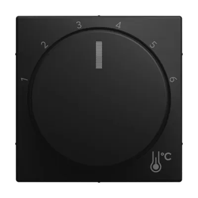 BUSCH-JAEGER Zentralscheibe 1794 R-915 | Thermostat Drehknopf Abdeckung | Symbol 1 | Kunststoff matt | schwarz