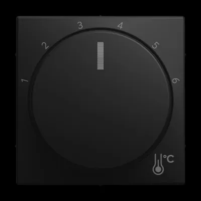 BUSCH-JAEGER Zentralscheibe 1794 R-915 | Thermostat Drehknopf Abdeckung | Symbol 1 | Kunststoff matt | schwarz