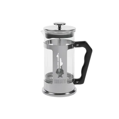 Bialetti Kaffeebereiter 1l Preziosa 20003130 | French Press | Edelstahl & Glas | 8 Tassen | spülmaschinenfest | silber