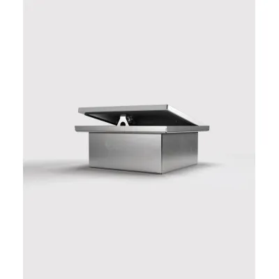 BS BODENSTECKDO Bodensteckdose 3-fach | 2x SCHUKO, 1x RJ45 | Edelstahl | IP65 | 199x199 mm | Klappdeckel
