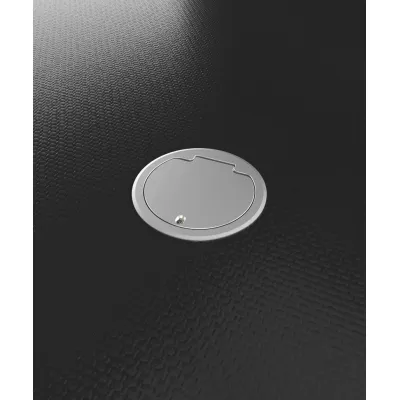 BS BODENSTECKDO Bodensteckdose 2-fach Schuko | Aluminium eloxiert | IP65 | Klappdeckel | rund | Edelstahl Optik