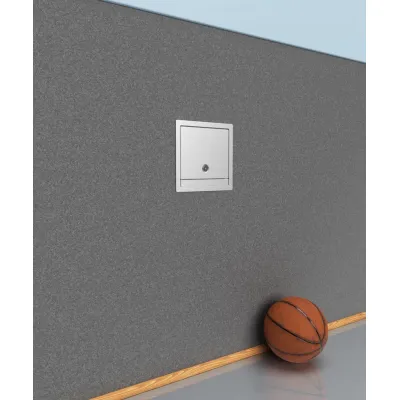 BS Bodensteckdose 5503A-1-3 | 3-fach Schuko Wandsteckdose Unterputz | Edelstahl | IP44 | Aluminium silber