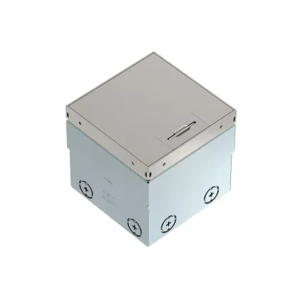 OBO Bettermann Bodensteckdose UDHOME2 GVV 7368326 | 2-fach VDE-Steckdose | quadratisch | Edelstahl | 140x140x110 mm