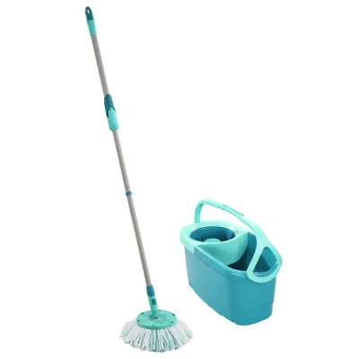 Leifheit Bodenwischer Set Clean Twist Disc Mop Ergo | Eimer mit Schleuder | Mikrofaser Wischmopp | 360° Gelenk | 6L