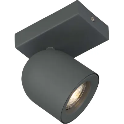 Böhmer Deckenstrahler 42001 | LED Strahler GU10 | dreh- & schwenkbar | Anbau & Wandmontage | Struktur grau | 7W