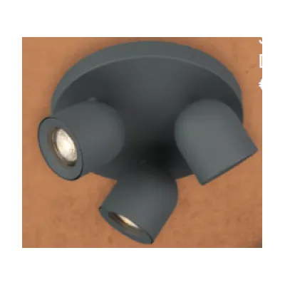 Böhmer Deckenstrahler 42005 | LED Spotleuchte 3x GU10 | dreh- & schwenkbar | 7W | IP20 | Ø 24 cm | nickel grau