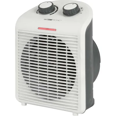 Clatronic Heizlüfter HL 3761 | 2000W & 1000W | 2 Stufen | Thermostat | Kaltstufe | Überhitzungsschutz | Weiß/Grau