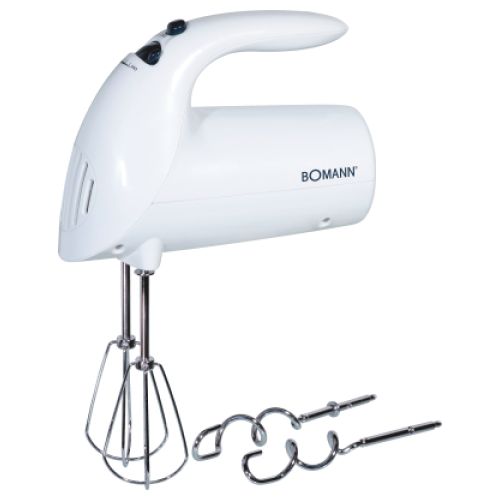 Bild: Bomann HM 350 CB Handmixer weiss 250W, 5Stufen, Turbo, Knethaken u. Quirl