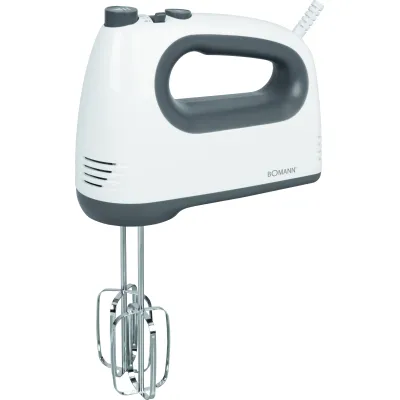 Bomann Handmixer HM 6054 CB | 400 Watt | 5 Stufen & Turbo | Edelstahl-Knethaken & Quirle | spülmaschinengeeignet