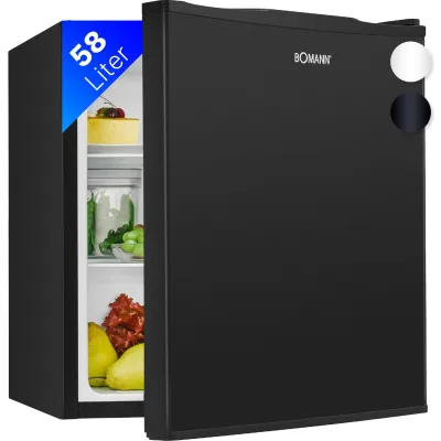 Bomann Mini-Kühlschrank KB 7347 | 58 Liter | Kompakt & energieeffizient | stufenlos regelbar | Schwarz | 47x63,2x45 cm