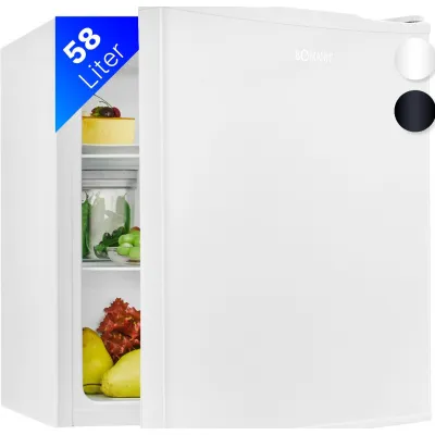 Bomann Mini Kühlschrank KB 7347 | 58L | Tischkühlschrank | leise 39 dB | Temperaturregelung | weiß