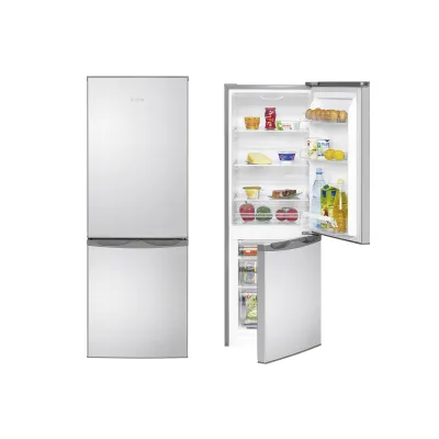 Bomann Kühl-Gefrierkombination KG 320.2 | 175L | LED | Abtauautomatik | leise 39dB | 143cm hoch | Edelstahl-Look