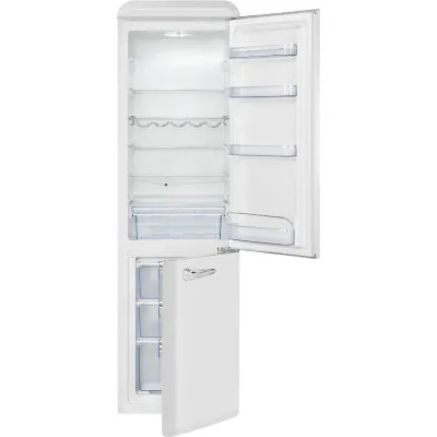 Bomann Retro Kühl-Gefrierkombination KGR 7328.1 | 250L | LED | Abtauautomatik | 188cm hoch | 55cm breit | weiß