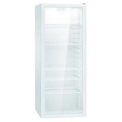 Bomann Getränkekühlschrank KSG 7289 | Glastürkühlschrank 245l | Abtauautomatik | 5 Ablagen | LED | 143cm | Weiß