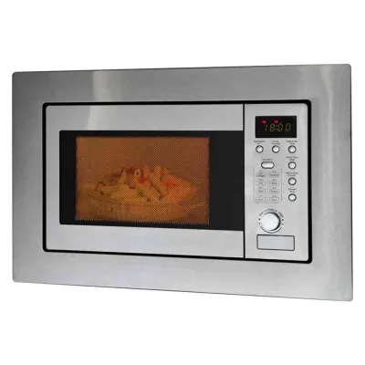 Bomann Einbau-Mikrowelle MWG 2215 EB | 20L | 800W | Grill 1000W | Edelstahl | 8 Programme | Drehteller | Kindersicherung