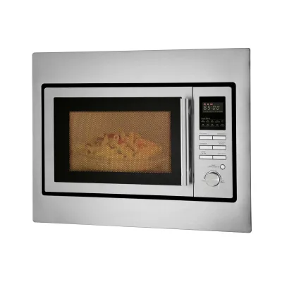 Bomann Einbau-Mikrowelle MWG 2216 H EB | 3in1 mit Grill & Heißluft | 25L | 900W | Edelstahl | 10 Programme | silber