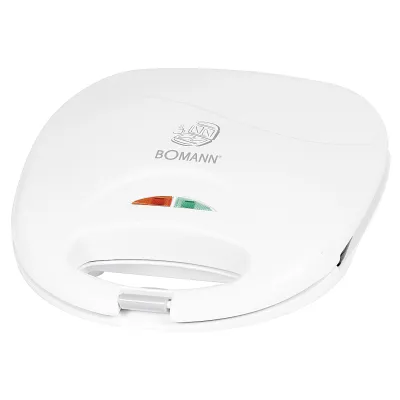 Bomann Sandwichmaker ST 5016 CB | Sandwichtoaster 750W | Antihaftbeschichtung | Überhitzungsschutz | Backampel | Weiß