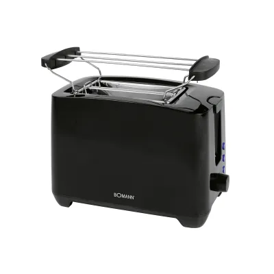 Bomann Toaster 2-Scheiben TA 6065 CB | Auftaufunktion | Aufwärmfunktion | Brötchenaufsatz | 750 Watt | schwarz