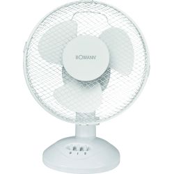 Bomann VL 1137 CB Tischventilator weiss 23cm, 2 Stufen, oszillierend,