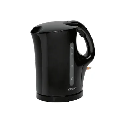 Bomann Wasserkocher WK 6079 CB | 1,7 Liter | 2200 Watt | schnurlos | Kalkfilter | Edelstahlheizelement | Schwarz