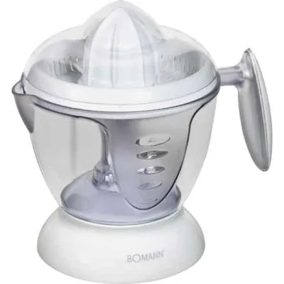 Bomann Zitruspresse ZP 1092 CB | elektrische Saftpresse 1,2l | 40W | 2 Presskegel | Aromadeckel | weiß