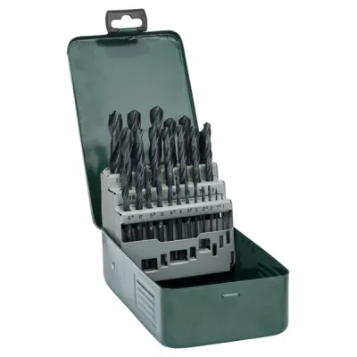 Bosch Metallbohrer-Set 2607019446 HSS-R 25-teilig | 1-13 mm | Spiralbohrer für Metall & Hartkunststoff | Metallkassette