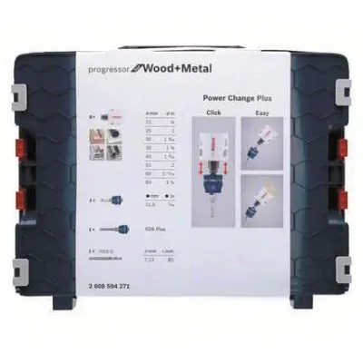 Bosch Lochsägen-Set 2608594271 | 11-teilig | Progressor Wood & Metal | Ø 22-83 mm | Bi-Metall | L-BOXX | Weiß