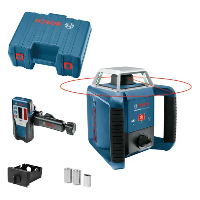 Bosch Rotationslaser GRL 400 H | Baulaser 400 m | Selbstnivellierend | IP56 | inkl. Empfänger | NiMH Akku | Koffer