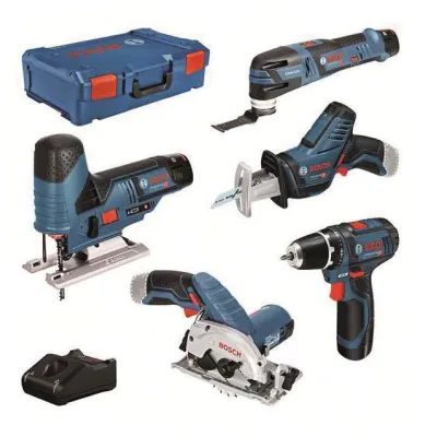 Bosch Professional Elektrowerkzeug-Set 12V | 5-tlg. Combo Kit | 3x 3,0Ah Akku | Schnellladegerät | XL-BOXX