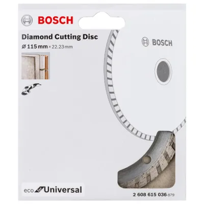 Bosch Diamanttrennscheibe Turbo Eco For Universal 2608615036 | 115 mm x 22,23 mm | für Beton | Trennen | 7 mm Stärke