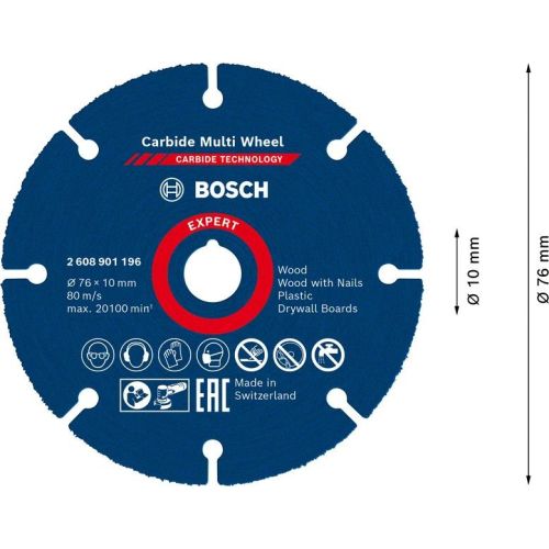Bild: BOSCH 2608901196 BOSCH EXPERT Carbide Multiwheel 76x10mm