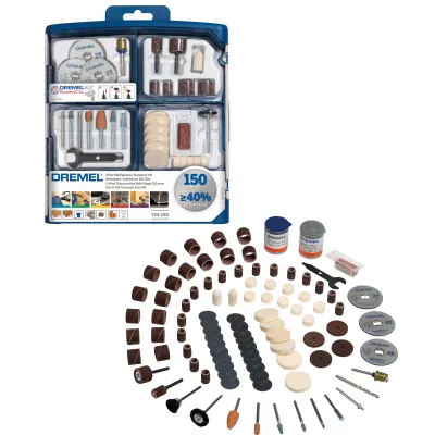 Dremel Mehrzweck-Zubehörset 724 / 2615S724JA | 150-teilig | Original | für Metall & Kunststoff | inkl. EZ SpeedClic