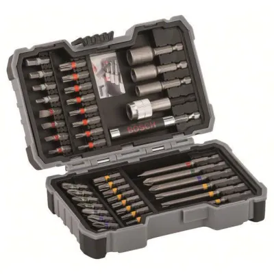 Bosch Bit- und Steckschlüssel-Set 43-tlg. | PH/PZ/Torx/Schlitz/Innensechskant | magnetisch | farbcodiert | Kunststoffbox