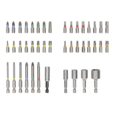 Bosch Schrauberbit-Set 43-tlg. 2607017727 | Extra Hard | Pick and Click Koffer | S2-Stahl | farbcodiert | Multicolor