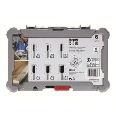 Bosch 6 tlg Nutfräser Set 6mm Schaft