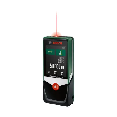 Bosch Laser-Entfernungsmesser AdvancedDistance 50C 0603672202 | bis 50 m | Touchscreen | Bluetooth | grün