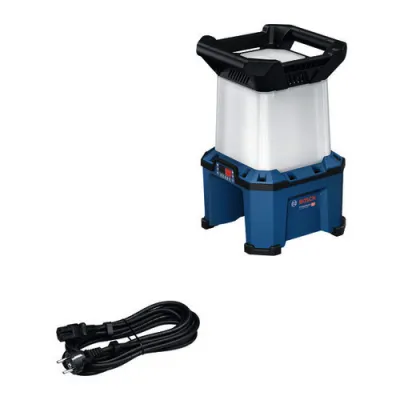 Bosch Akku-Bauleuchte GLA 18VH-7500 18V | LED Arbeitsleuchte 7500 Lumen | Hybrid | USB-C | 180°/360° | Haken & Stativ