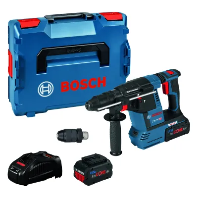 Bosch Professional Akku-Bohrhammer GBH 18V-26 F | 2x 5.5Ah ProCORE18V | SDS plus | Staubabsaugung | L-BOXX 238