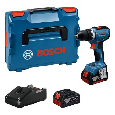 Bosch Akku-Bohrschrauber GSR 18V-65 Set 06019N3203 | 18V 2x 5Ah | 63 Nm | inkl. Ladegerät | L-BOXX | blau