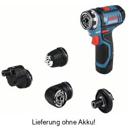 Bosch Professional Akku-Bohrschrauber GSR 12V-15 FC 06019F6004 | 12V | FlexiClick System | 30 Nm Drehmoment | 1-10 mm Bohrfutter | ohne Akku/Ladegerät | im Karton | blau