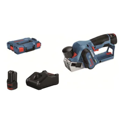 Bosch Professional Akku-Hobel GHO 12V-20 | 06015A7001 | 12V | 2x 3.0Ah Akku | L-Boxx | 56 mm Hobelbreite | Blau