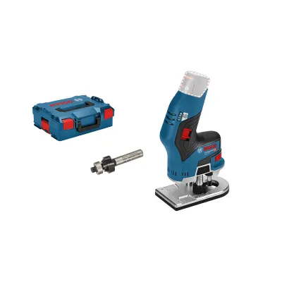 Bosch Professional Akku-Kantenfräse GKF 12V-8 | 06016B0001 | 12V | 13000 U/min | Solo Set inkl. Fräser & L-BOXX | Blau