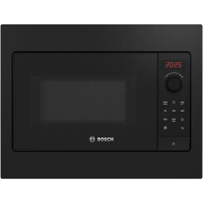 Bosch Einbau-Mikrowelle BFL523MB4 | 20 l | 800 W | 5 Stufen | AutoPilot | LED-Beleuchtung | Drehteller 27 cm | Schwarz