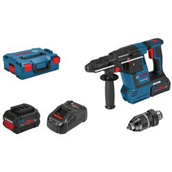 Bosch Bohrhammer GBH 18V-26F mit 2x Akku 5,5Ah ProCore 18V, Ladegerät und L-Boxx