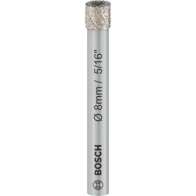 Bosch Diamantbohrer 2608599050 | Bohrkrone 8 mm x 66 mm | Trockenbohren Fliesen | Diamantbeschichtung | Profi